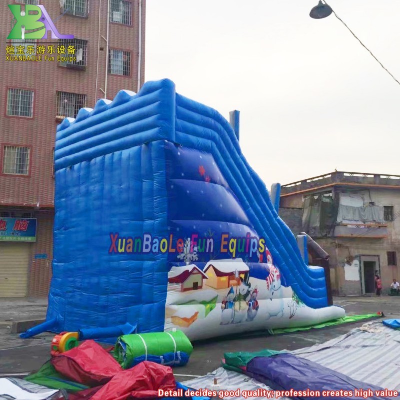 Tobogán inflable de adrenalina para avalanchas, toboganes inflables, tobogán inflable Snow World para invierno 5