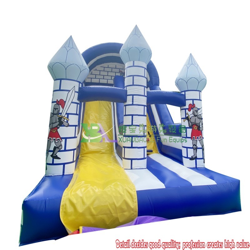 Castillo menor inflable al aire libre comercial del caballero de la diapositiva con la gorila seca de la diapositiva 4
