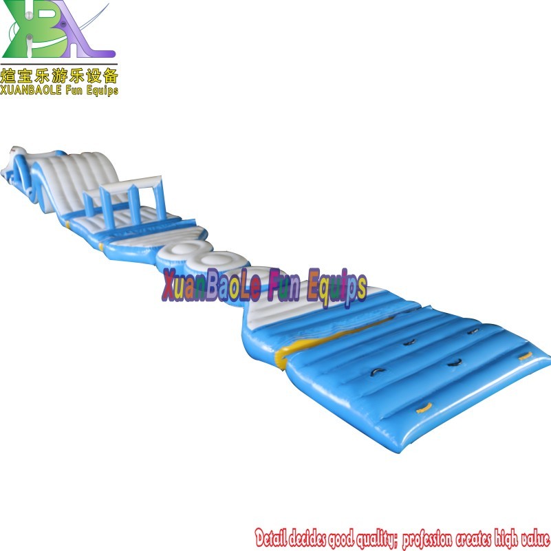 Parque acuático inflable azul/blanco/juego acuático inflable/pista de obstáculos para piscinas de hoteles o lagos 4