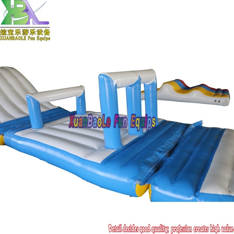 Parque acuático inflable azul/blanco/juego acuático inflable/pista de obstáculos para piscinas de hoteles o lagos 10