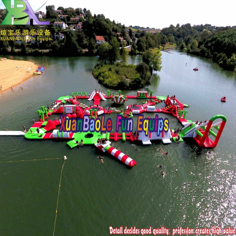 Nuevo parque acuático inflable flotante, juego acuático inflable gigante para exteriores, hermético y con certificación CE. 3
