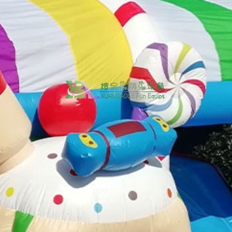 Candy land Inflatable Bounce House With Slide Combo Inflatable Candy Bouncy Castle Kids Zone 2