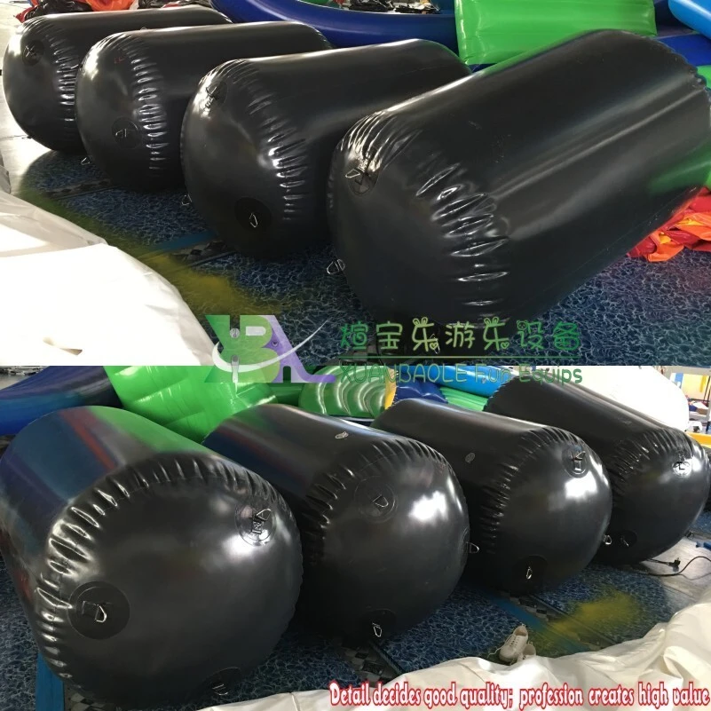 Black 0.9mm PVC Cylinder Inflatable Buoy Water Games Inflatable Marker Buoy For Swimming Event 1