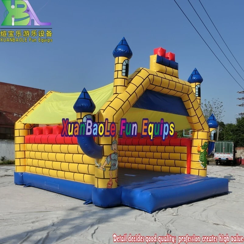 Kids Or Adults Bouncy Castle, Yellow Knight Inflatable Bounce Jumping Castle For Party Entertainment 1
