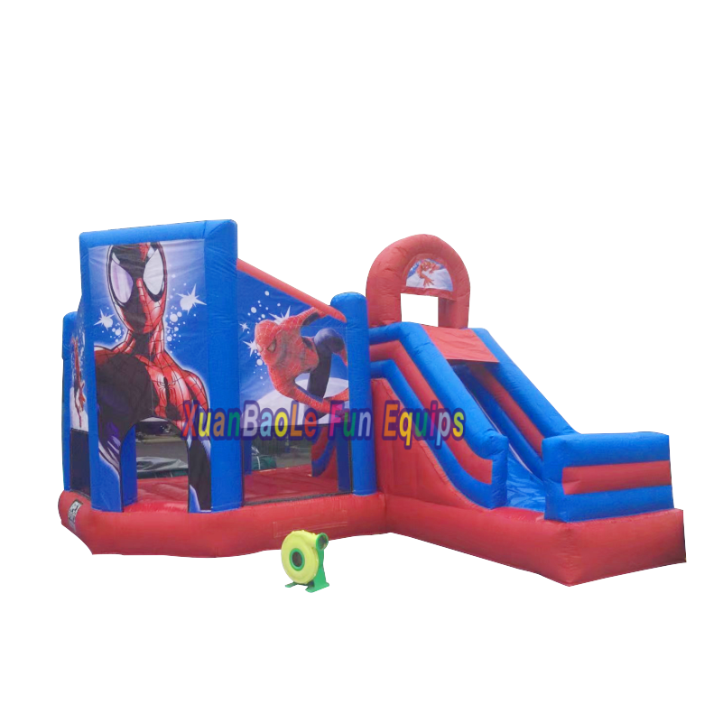 Combo de tobogán inflable con temática de Spiderman - Castillo inflable Moonwalk para niños con tobogán 1