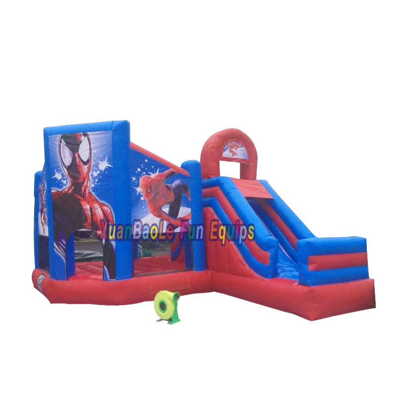 Spiderman Inflatable Bouncer Combo Game For inflatable Moonwalk Rental & Party, inflatable Bounce House Slide Combo 1
