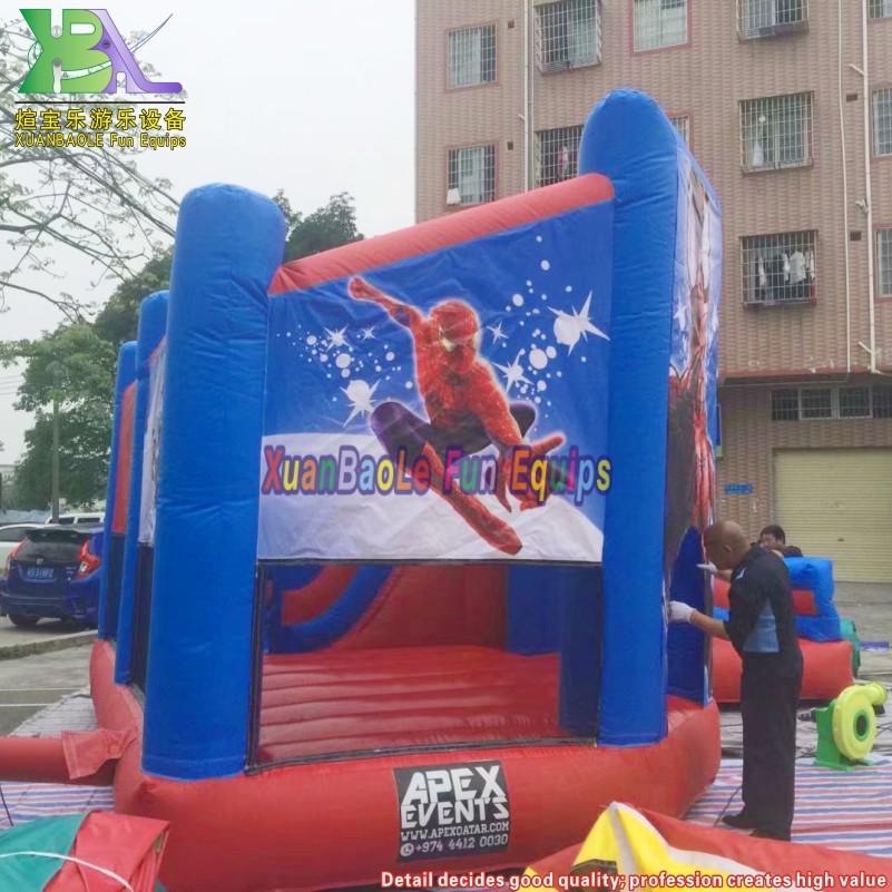 Combo de tobogán inflable con temática de Spiderman - Castillo inflable Moonwalk para niños con tobogán 6