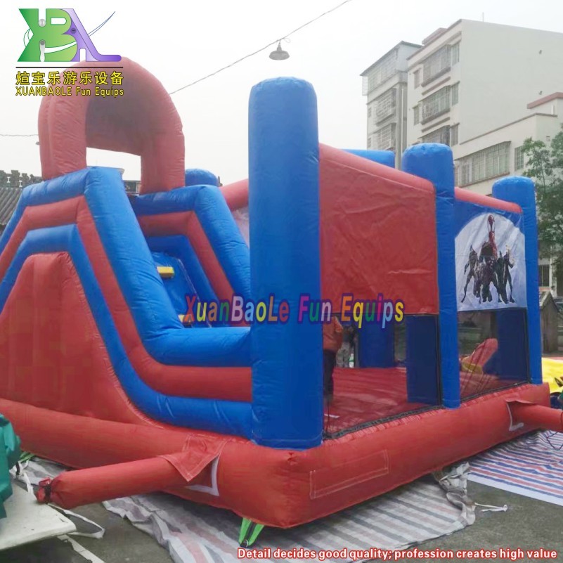 Combo de tobogán inflable con temática de Spiderman - Castillo inflable Moonwalk para niños con tobogán 5