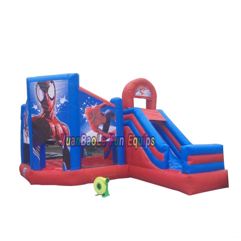 Combo de tobogán inflable con temática de Spiderman - Castillo inflable Moonwalk para niños con tobogán 8