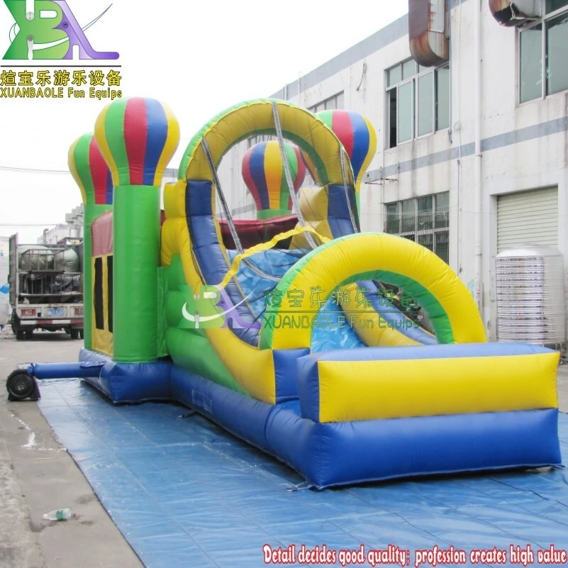 Hot Air Balloon Combo Slide Game Inflatable bouncy castle balloon jumping bounce with slide 1