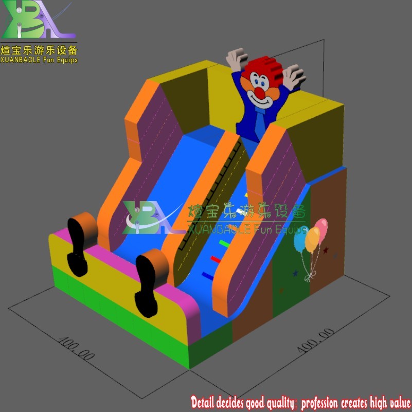 Tobogán inflable de payaso para niños comerciales de 13,3 'de alto con certificación CE por EN14960 hecho de material sin plomo de KK inflables 8