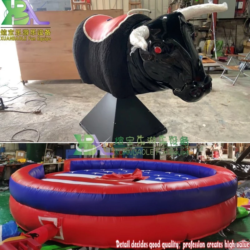 Commercial New Design Inflatable Mechanical Bull Rodeo Bull Riding Cowboy Crazy Bull Mattress 1