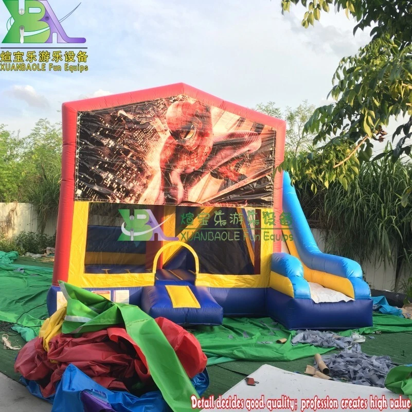 Detachable Spiderman Inflatable Combo Bounce House Jumping Castle Slide For Outdoor Entertainment Business 1