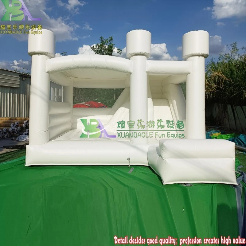 Commercial New Inflatable Wedding Jumper Bouncer Castle / White Jumping Bed / Bouncy Bounce House 1