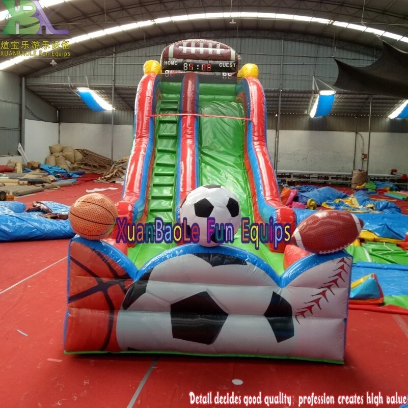 Football Sport Inflatable Sport Slide, Soccer Inflatable Bouncer Slide 1
