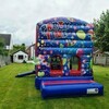Les cavaliers gonflables de partie de parcours du combattant sautent la maison avec des ventilateurs 6