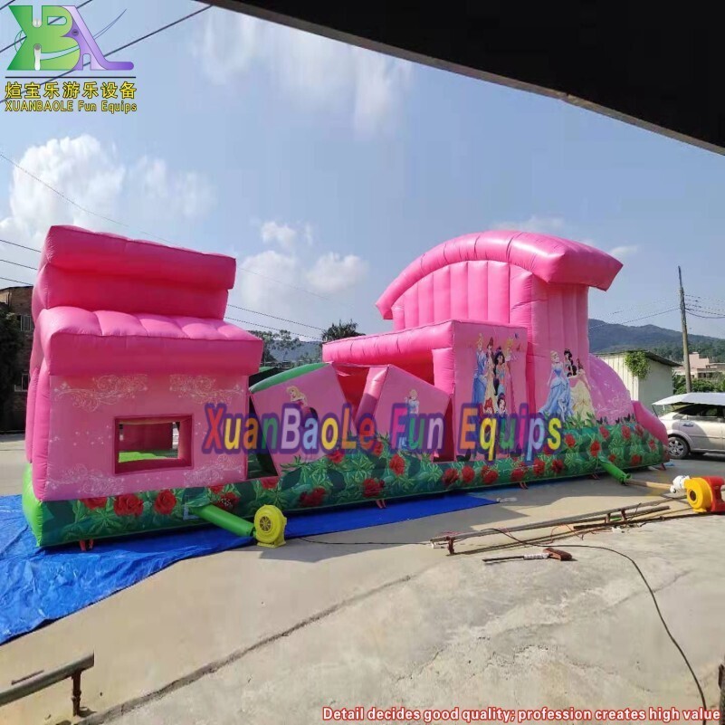 CURSOS DE ASALTO Princess Palace, Desafío de obstáculos inflables Funtastic Carrera divertida para niños pequeños 4