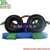 Tropical Palm Tree Bouncy Obstacle Course, Kids&Adults Outdoor Interactive Inflatable Challenge Game 2