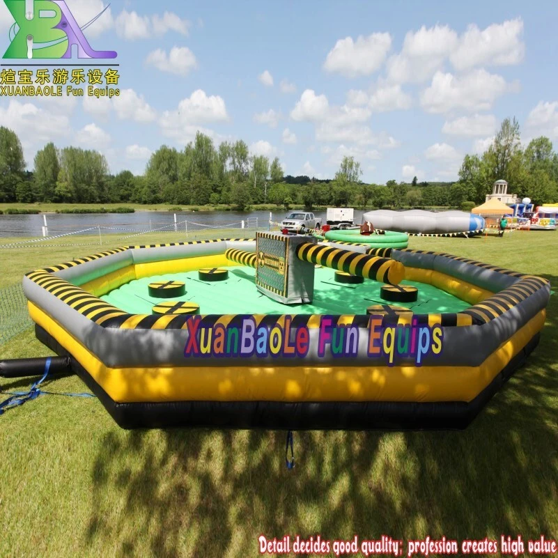 Mechanical Wipe out Challenge Inflatable Meltdown Sweeper Sport Game With Rotary Machine 1