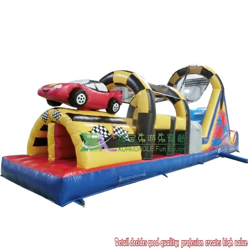 Fun Race Car Obstacle Course, Carnival interactive Inflatable Obstacle Run Challenge Sport Game 1