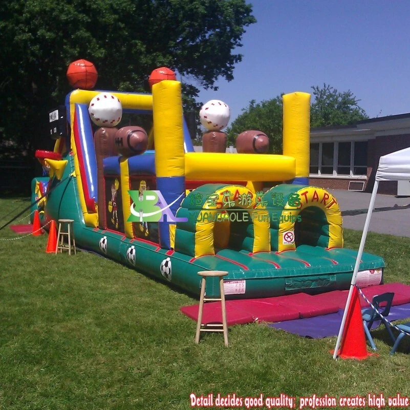 49FT Backyard Super Sports Obstacle Course, Party Rental Inflatable Bouncy Castle Game 1