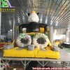 Carrera de obstáculos inflable con castillo que rebota, casa de rebote temática de Mr Black con salto con tobogán, Panda encantador de dibujos animados 6