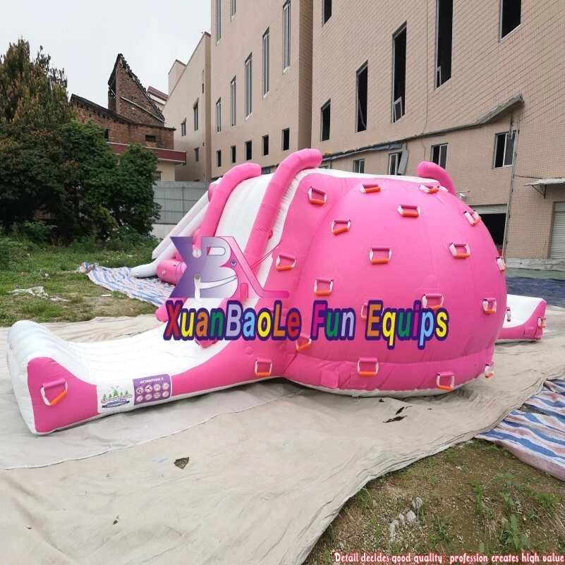 Summer Floating Water Park Beach Activities Pool Double Slide Ways Inflatable water island iceberg climbing Slide 1