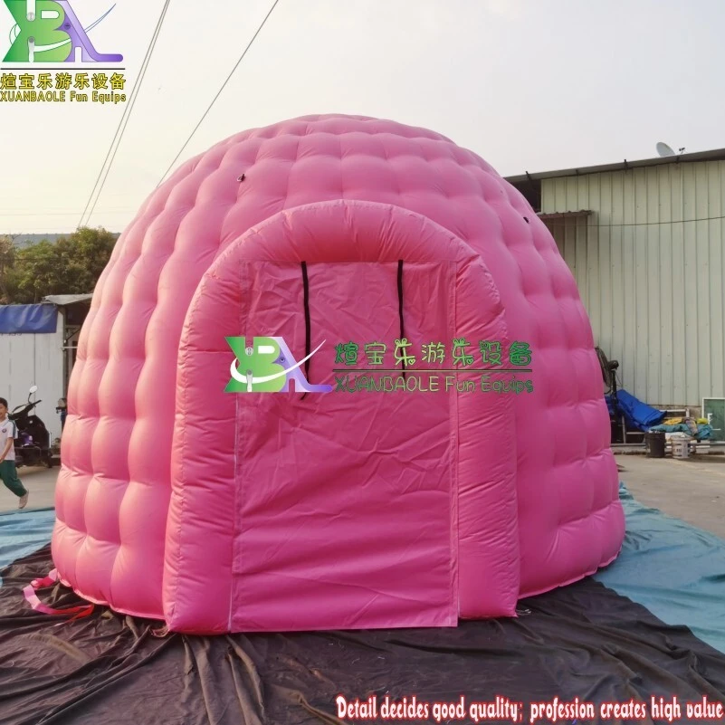 Romantic Pink inflatable igloo dome tent with heavy duty pvc tarpaulin material for party events 1