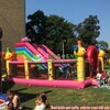 8x5m circo al aire libre inflable casa de rebote divertido payaso inflable castillo de salto con tobogán combo inflable comercial 4