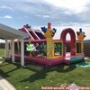 8x5m circo al aire libre inflable casa de rebote divertido payaso inflable castillo de salto con tobogán combo inflable comercial 6