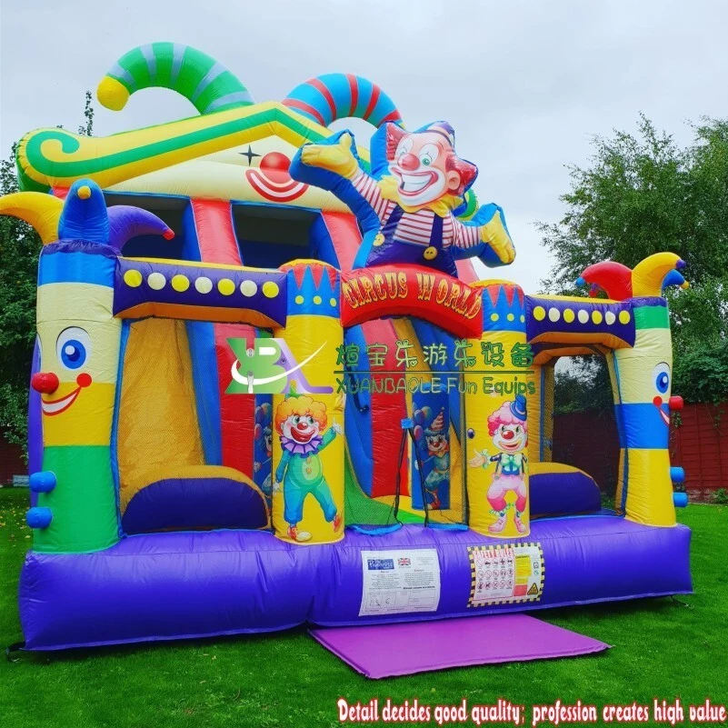 Circus Commercial Funny Inflatable Bouncer Slide Kids Inflatable Dry Slides 1