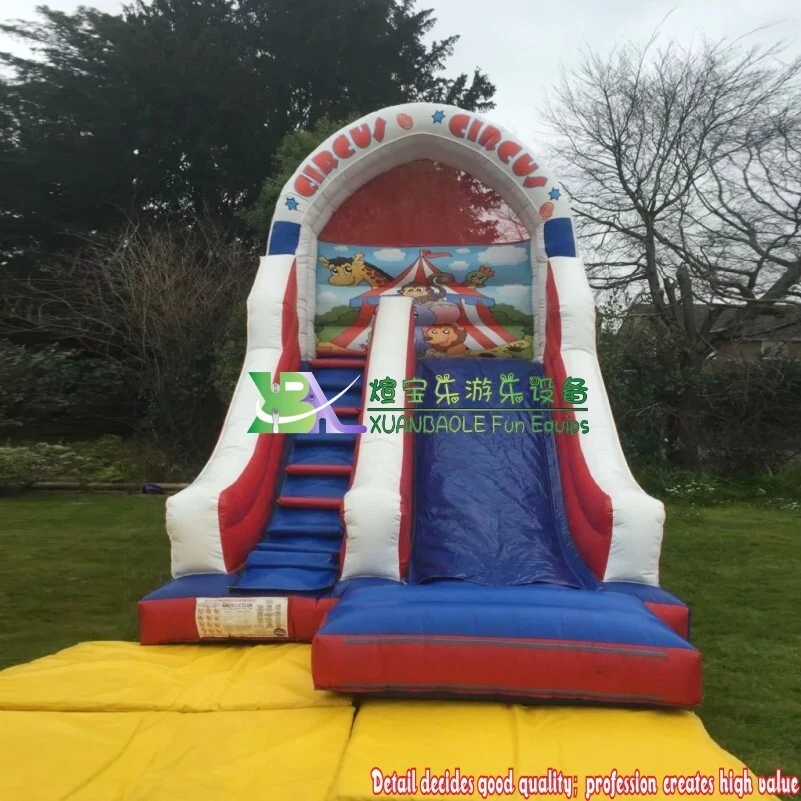 Children inflatable circus world dry slide carnival garden inflatable slide 1