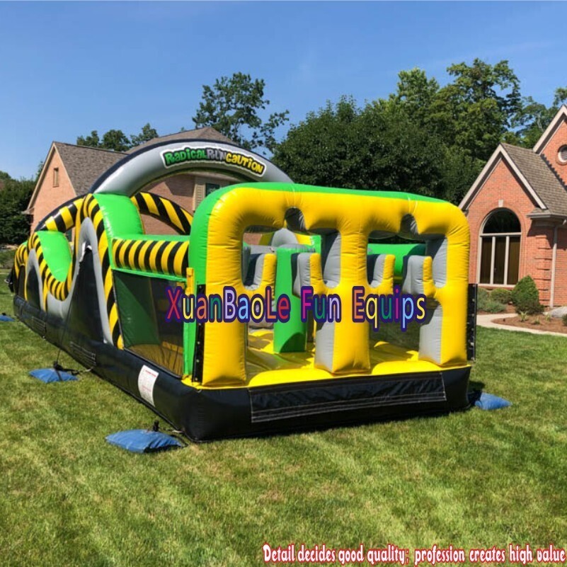 Parcours d'obstacles gonflable de 35 pouces, parcours gonflable commercial robuste à course radicale pour enfants ou adultes 1