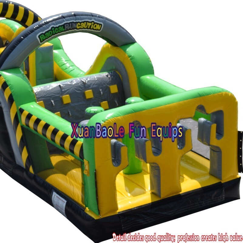 Parcours d'obstacles gonflable de 35 pouces, parcours gonflable commercial robuste à course radicale pour enfants ou adultes 5