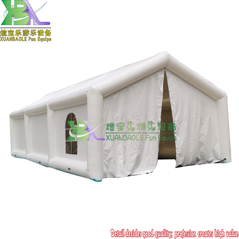 Durable And Waterproof Airtight Custom White PVC Inflatable Car Spray Paint Booth With Air Pump, Air Sealed Inflatable Tent Exhibition Hall 1