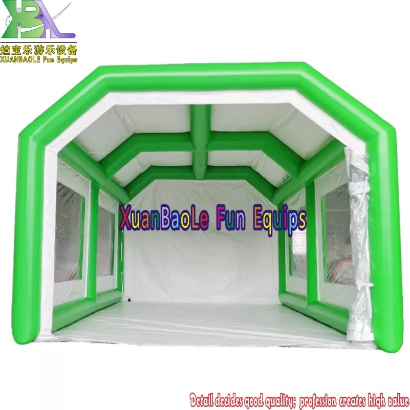 Automobile inflatable giant car workstation /Light Green&White PVC inflatable spray paint booth / Car Cover Wash Garage Tent 1