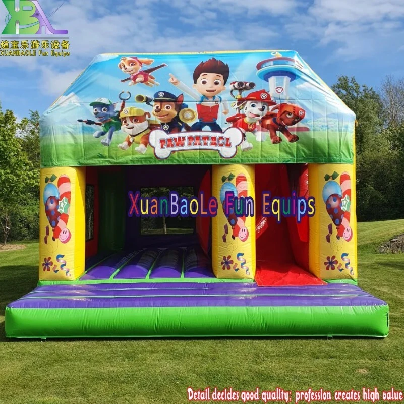 Paw Patrol Combo Bounce & Slide, Cartoon bounce house Inflatable Castle Combo, Outdoor Inflatable Bouncer Jumping castle for kids 1