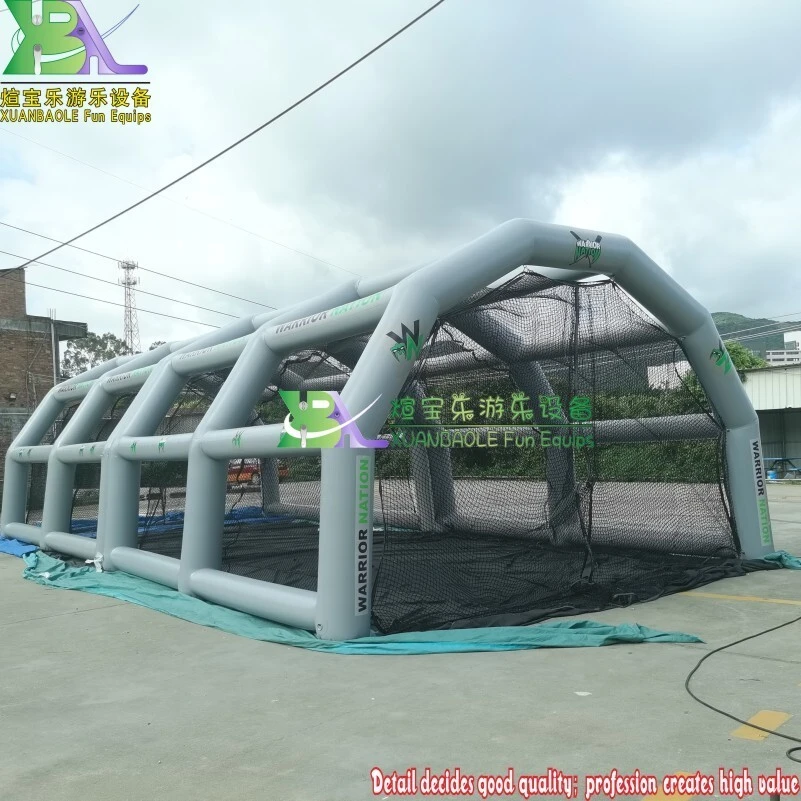 Commercial Grade Grey Inflatable Baseball Cage For Sport Game, Seald type Inflatable Batting Cage With Professional Net 1