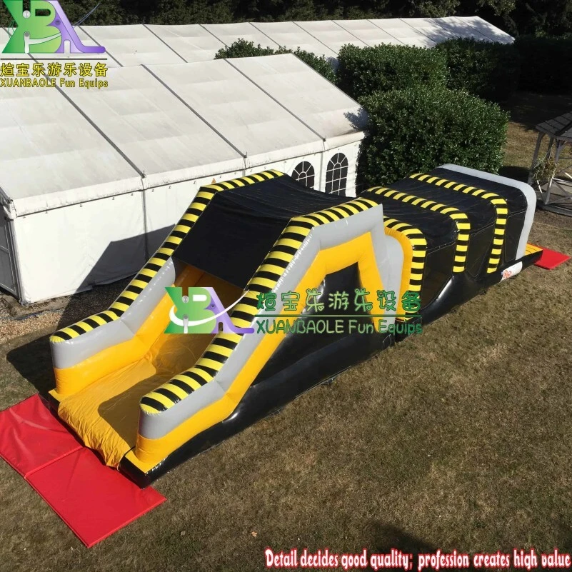 Adult Children Extreme Training Caution Theme Challenge Inflatable Obstacle Course / Kids Assult Course 1