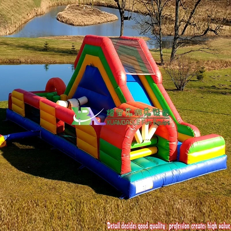 Red and Blue Eliminator Obstacle Course, Kids Adults Entertainment Bouncy Castle Challenge Sport 1