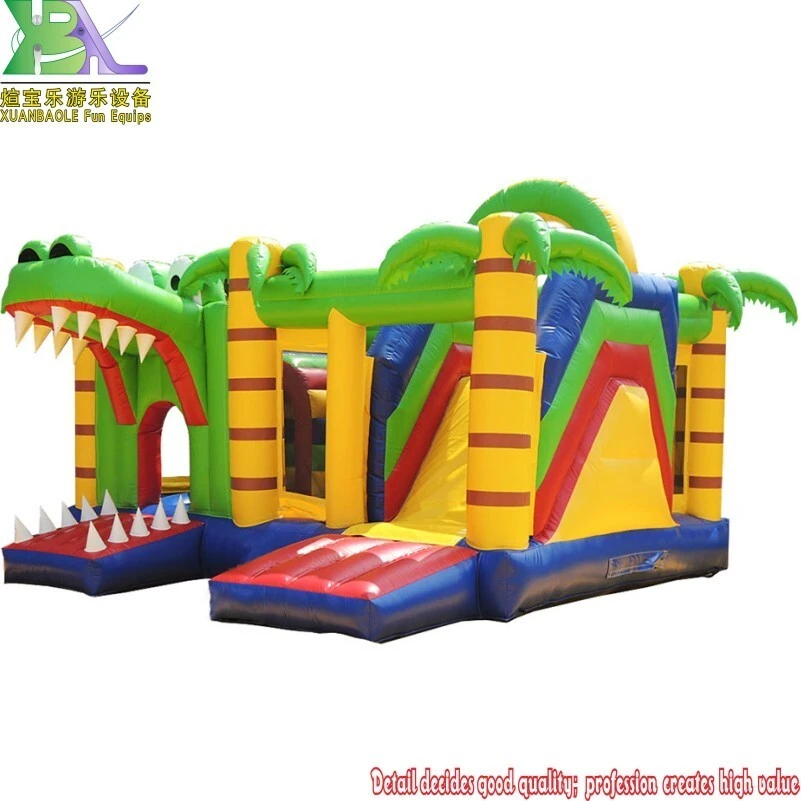 Giant Commercial Jungle inflatable castle jumper/ crocodile inflatable bouncy combo / Animal inflatable bouncers for Children 1
