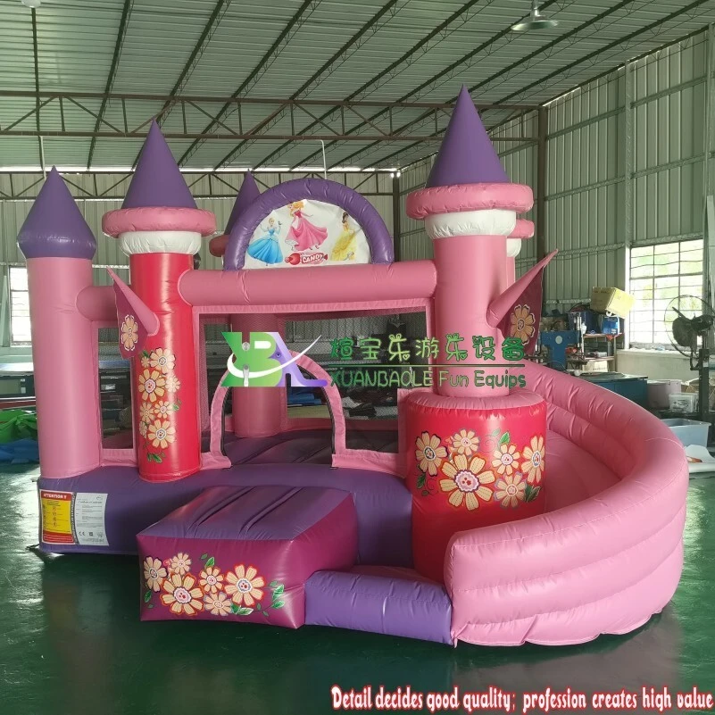 Hot Inflatable princess castle bounce castle N slide combo 1