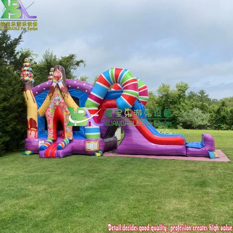 Candy Land Bounce n Slide Combo, Sweet Shop Combo Bounce House With Jumper Slide 1