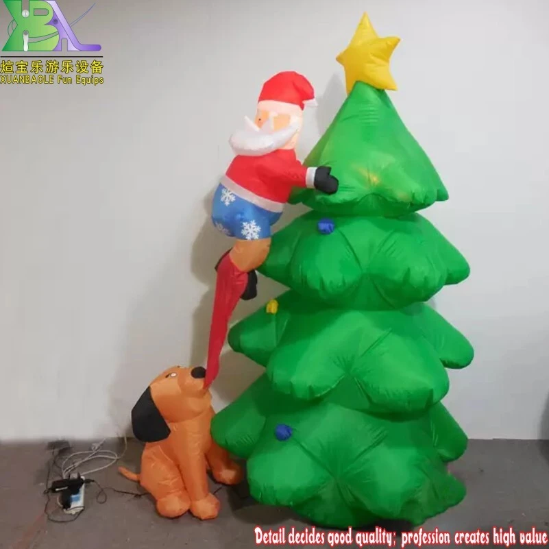 Night Cartoon Inflatable Model Dog Bit Christmas Light Santa Claus 1
