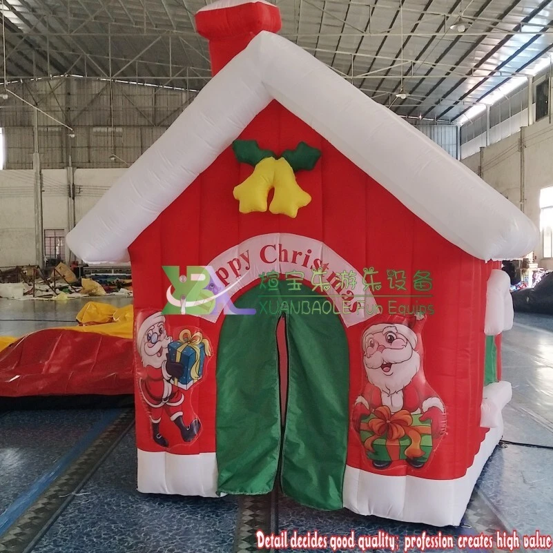 Most popular inflatable santa claus house / inflatable santa's grotto tent / Inflatable Santa's Cabin for Christmas Decoration 1