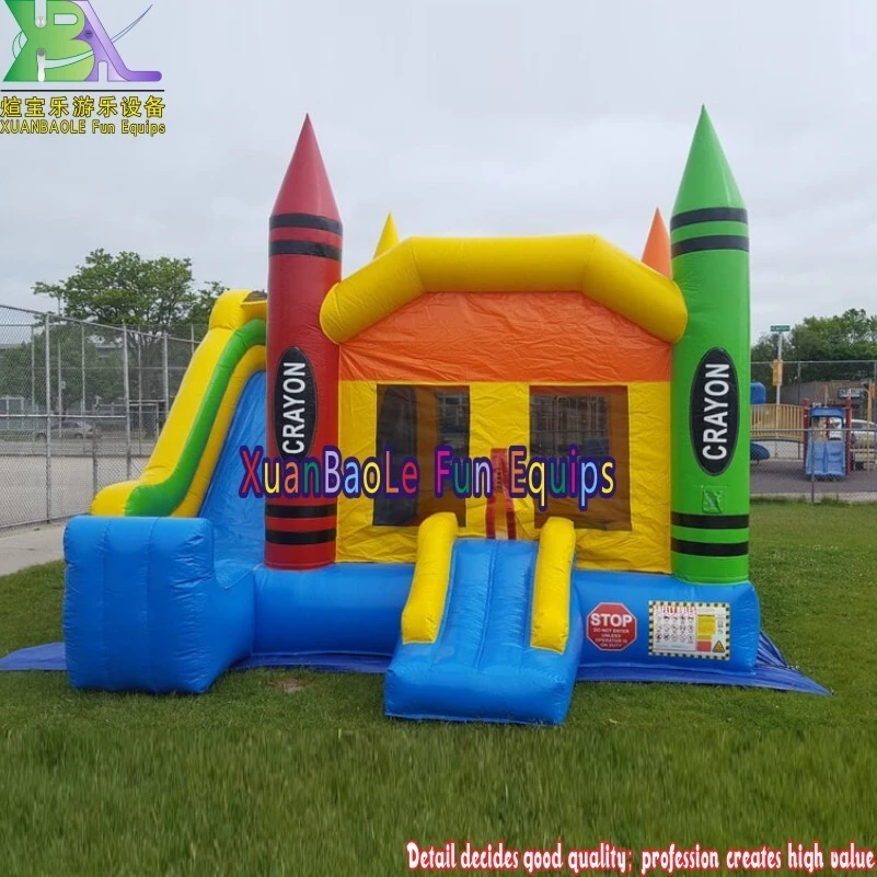 Commercial Crayon Inflatable Bouncy Castle Combo 1