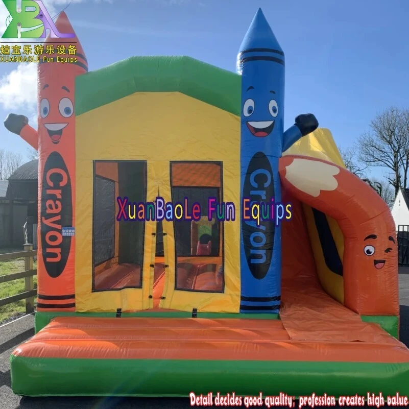 Lovely Factory Custom Kids Crayon Jumping Inflatable Bounce Castle Outdoor Inflatable Bouncing Combo Party Jumpers 1