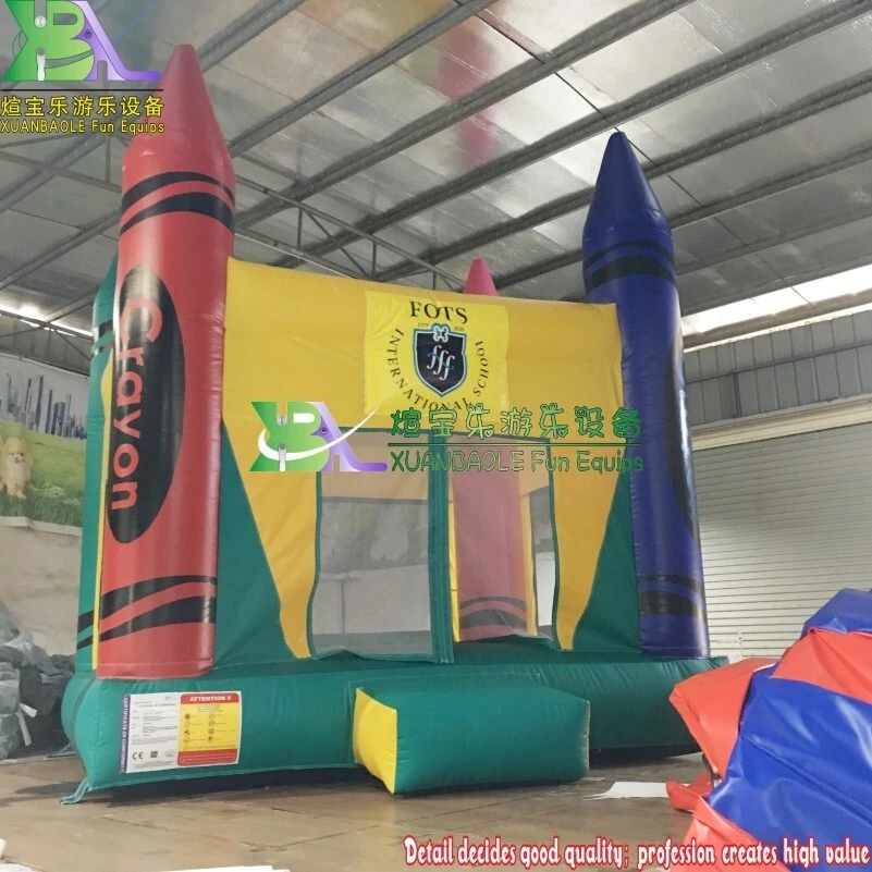 2024 Crayon inflatable castle with LOGO, crayon bouncy house used commercial School inflatable bouncer 1