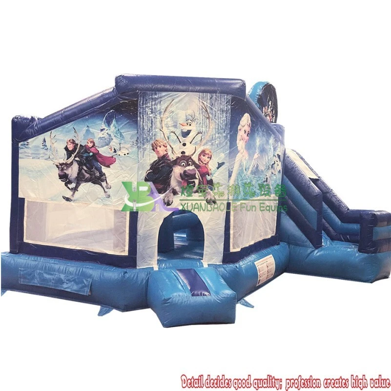 Outdoor Inflatable Frozen Bouncer Combo / OEM Printing Jumping Castle With Slide For Kids 1