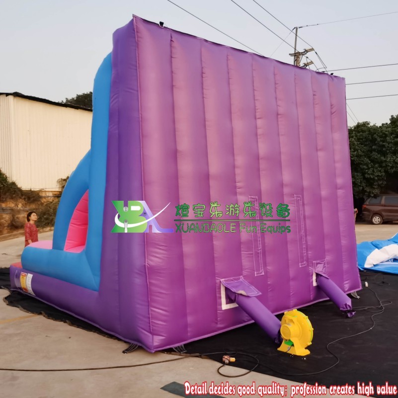 Juegos de pared de Velcro adhesivo inflable de arcoíris estándar comercial para fiesta, pared adhesiva de mosca inflable con trajes 6